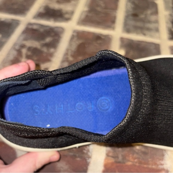 Rothys The Chelsea Sneaker Boot Womens 8.5 Black Knit Slip On Mid Top Stretch - Picture 7 of 9